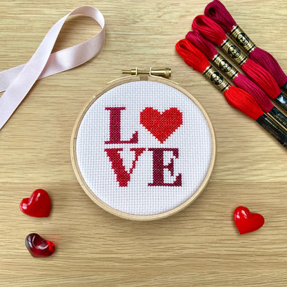 Love Cross Stitch Pattern – PDF Download