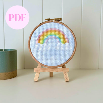 Over the Rainbow Blue Sky Cross Stitch Pattern – PDF Download