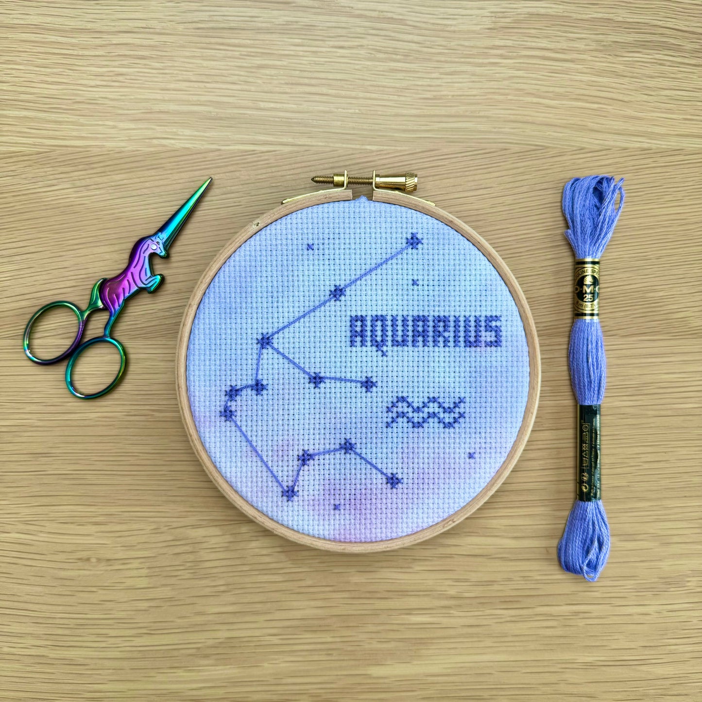 Aquarius Constellation Galaxy Cross Stitch Kit