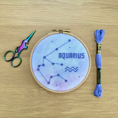 Aquarius Constellation Galaxy Cross Stitch Kit