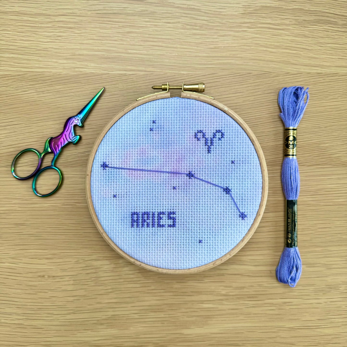 Aries Constellation Galaxy Cross Stitch Pattern – PDF Download