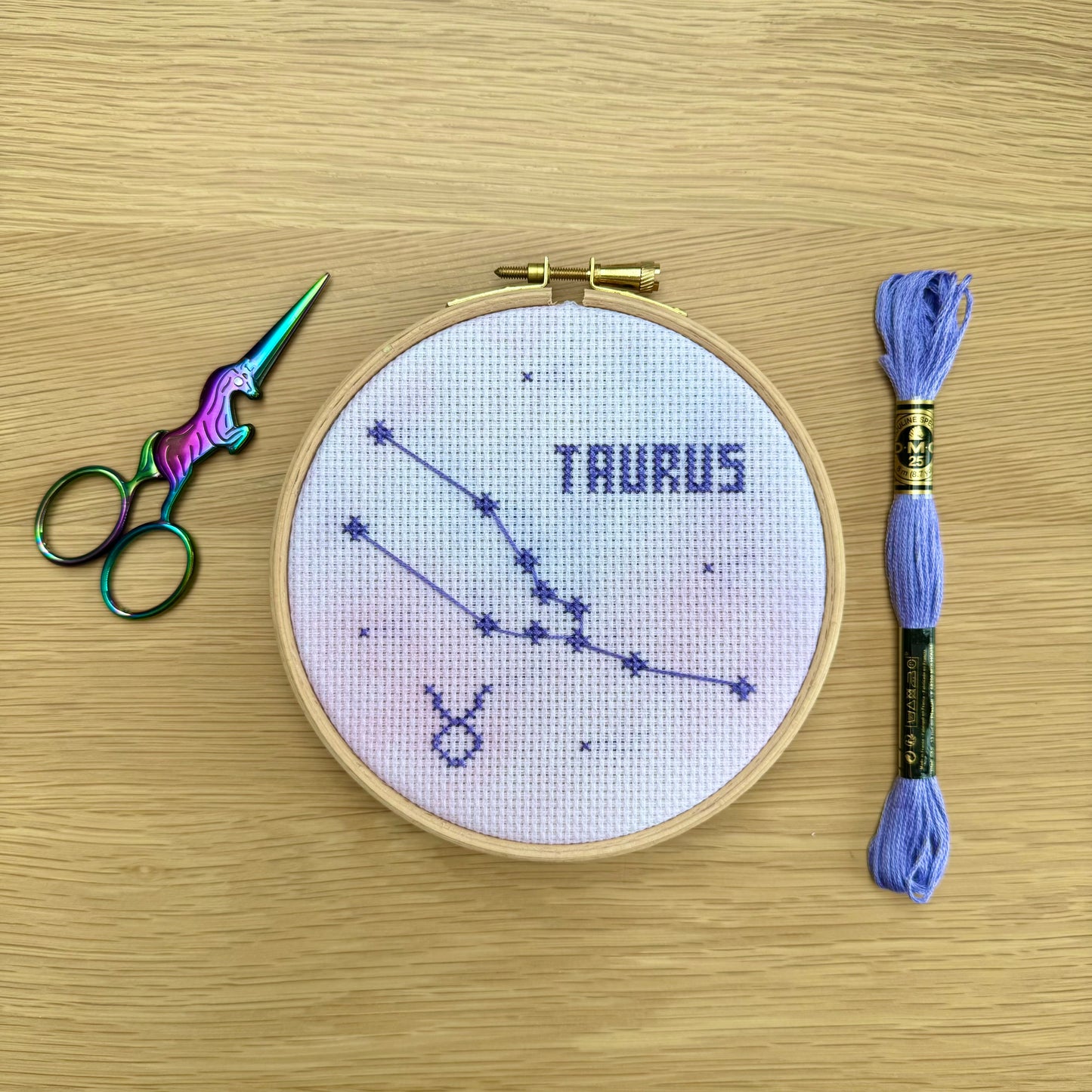 Taurus Constellation Galaxy Cross Stitch Pattern – PDF Download