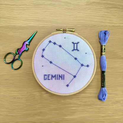 Gemini Constellation Galaxy Cross Stitch Pattern – PDF Download