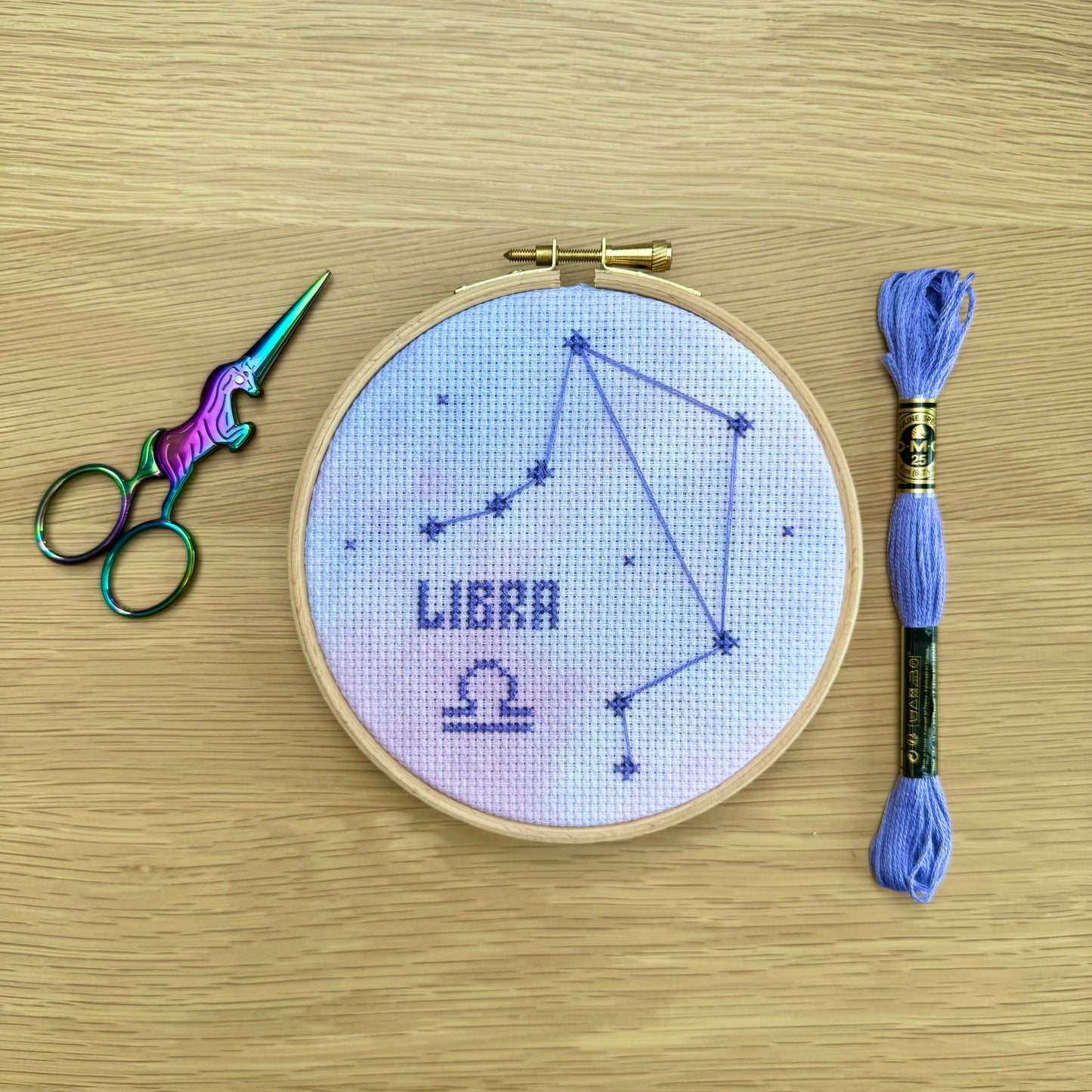 Libra Constellation Galaxy Cross Stitch Pattern – PDF Download