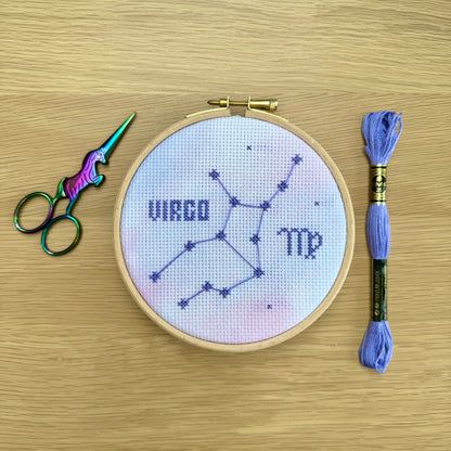 Virgo Constellation Galaxy Cross Stitch Pattern – PDF Download