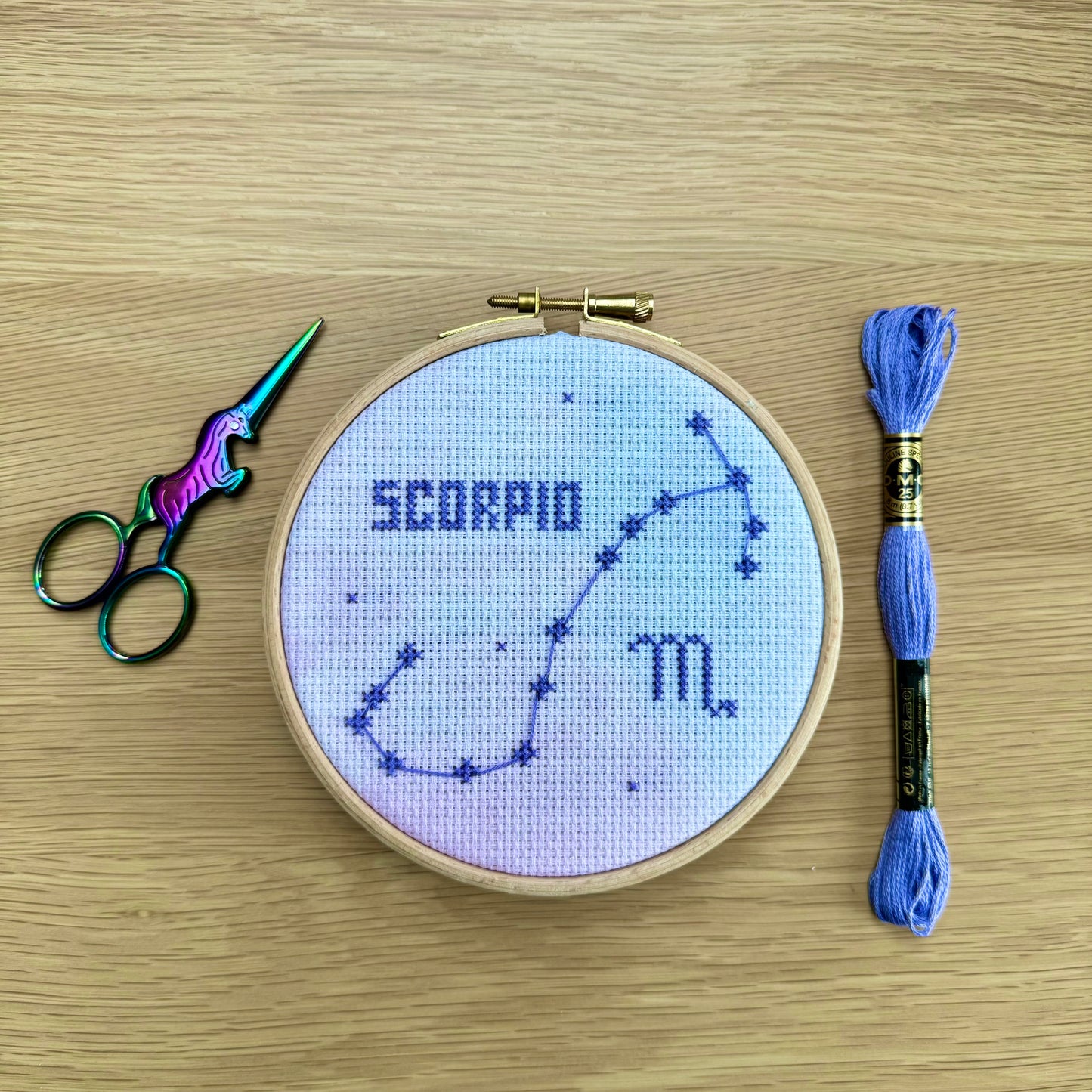 Scorpio Constellation Galaxy Cross Stitch Pattern – PDF Download