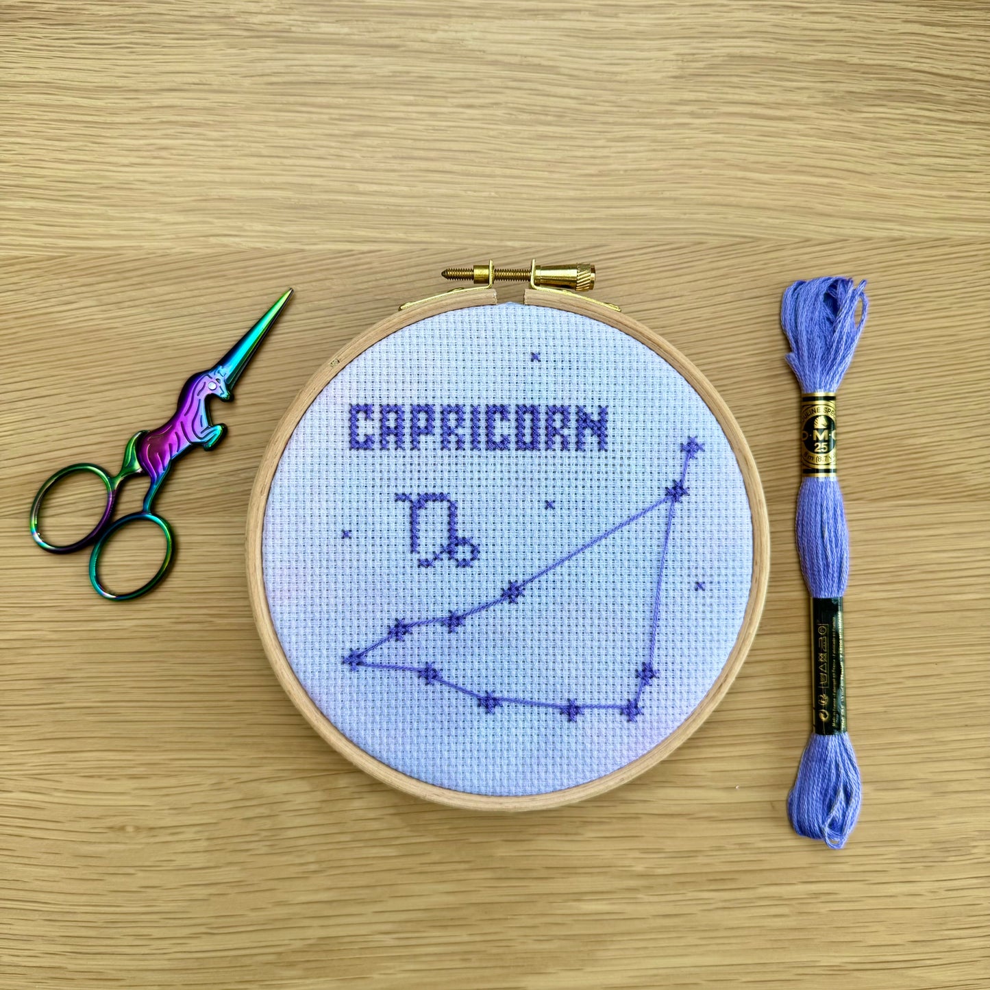 Capricorn Constellation Galaxy Cross Stitch Pattern – PDF Download