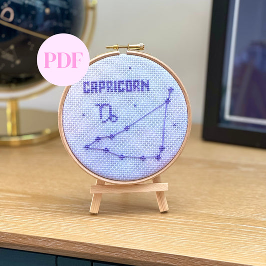 Capricorn Constellation Galaxy Cross Stitch Pattern – PDF Download