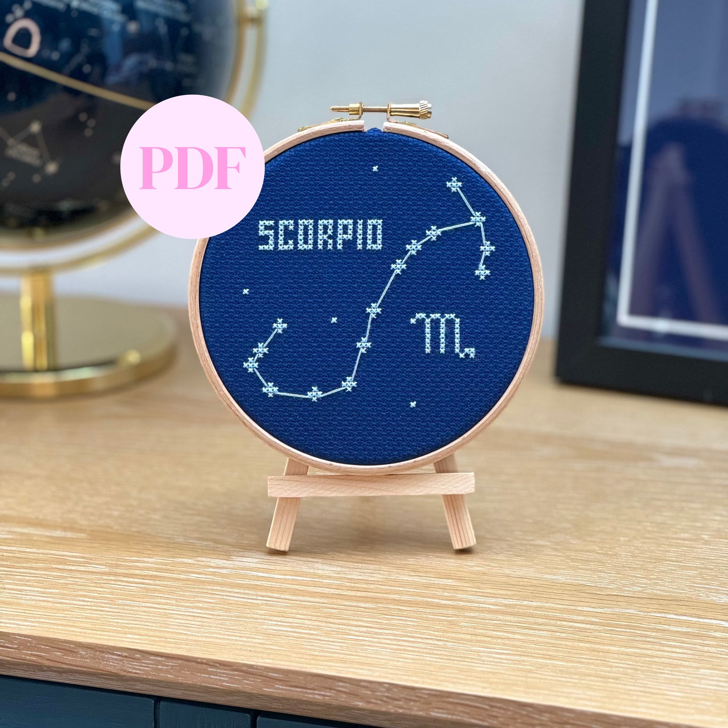 Scorpio Constellation Night Sky Cross Stitch Pattern – PDF Download