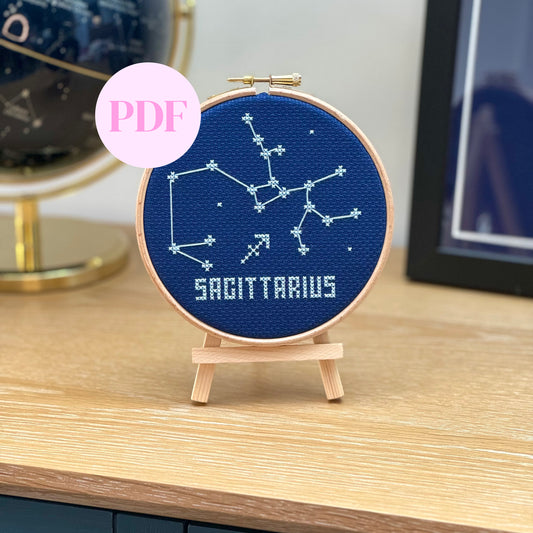 Sagittarius Constellation Night Sky Cross Stitch Pattern – PDF Download