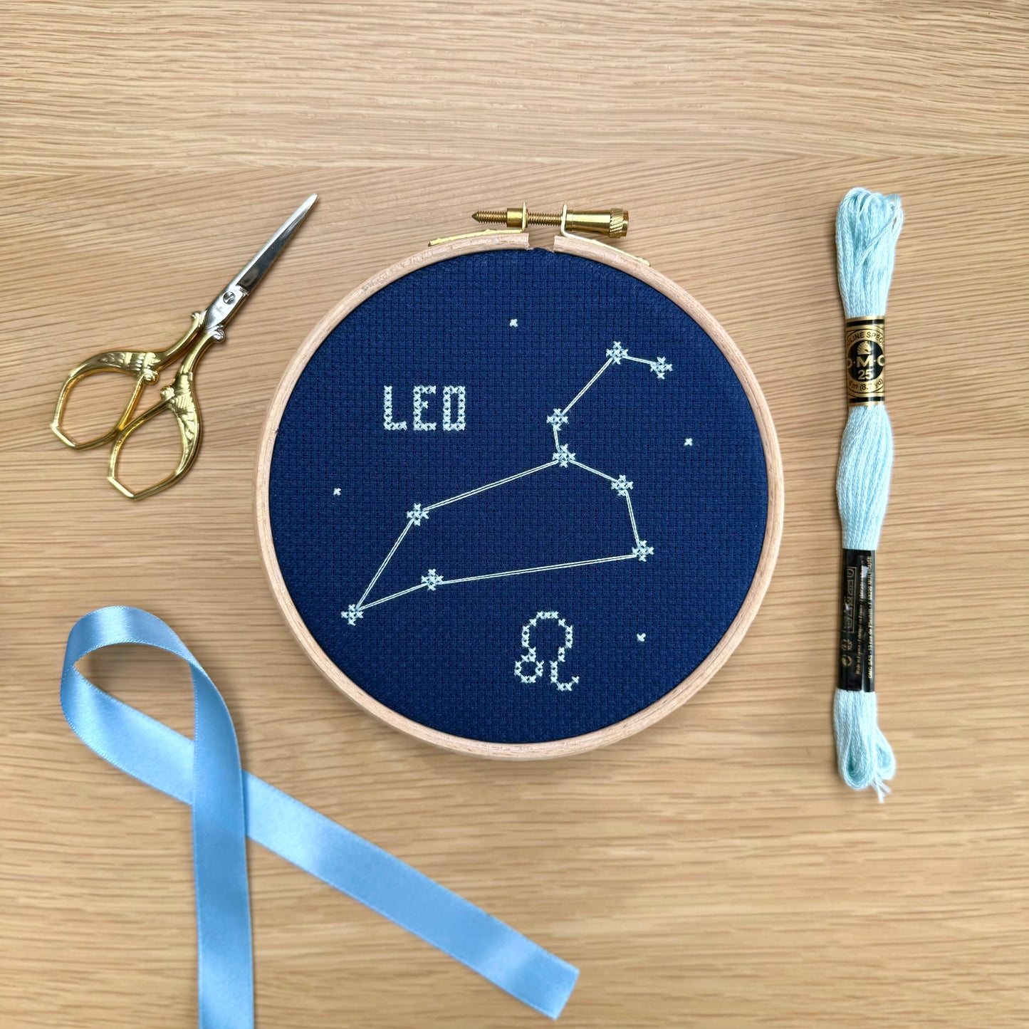 Leo Constellation Night Sky Cross Stitch Pattern – PDF Download