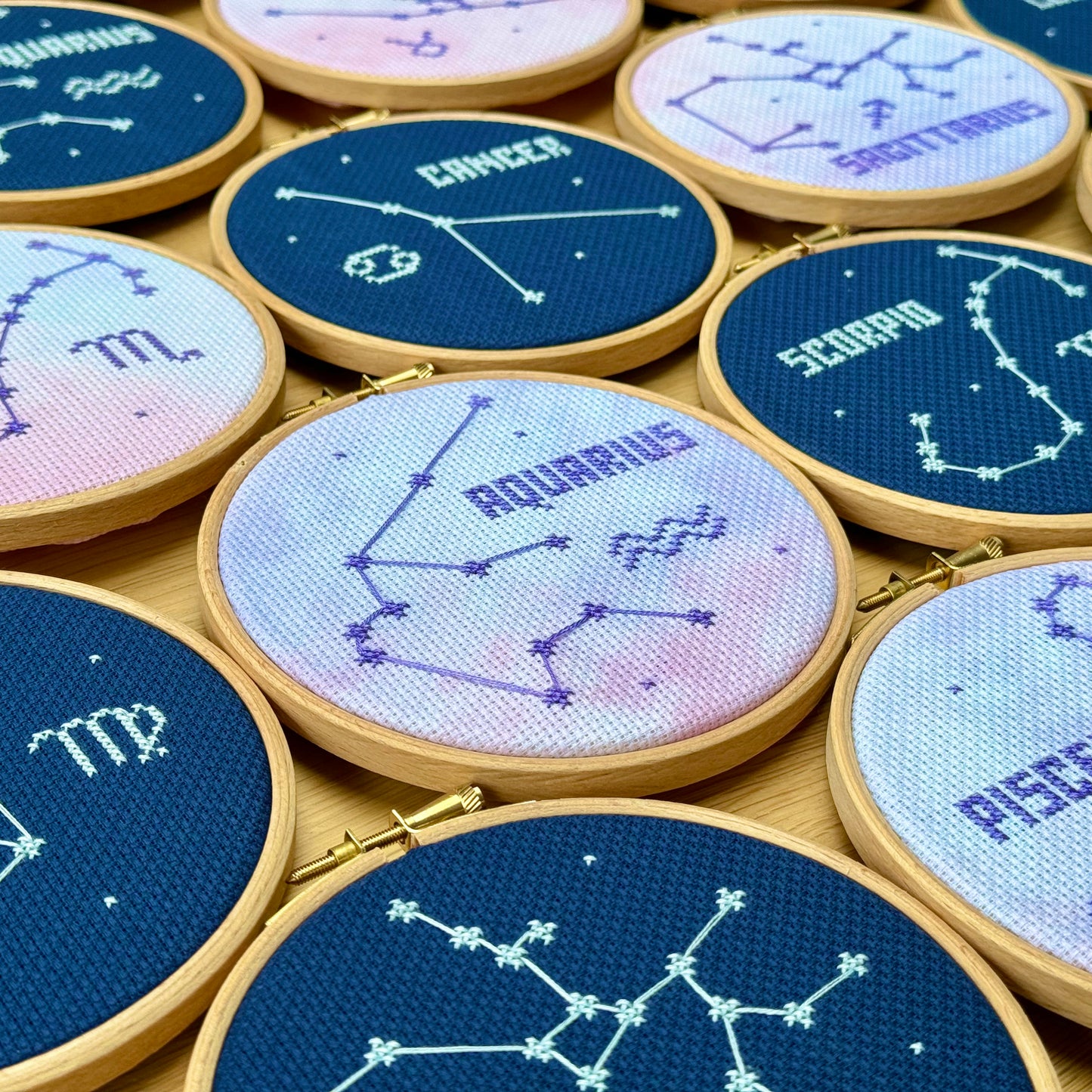 Aquarius Constellation Night Sky Cross Stitch Pattern – PDF Download